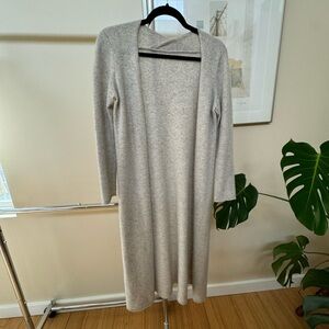Gray Cashmere Duster Cardigan